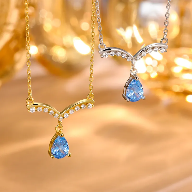 Regalrose 925 Sterling Silver Zircon Necklaces Women's Silver-1