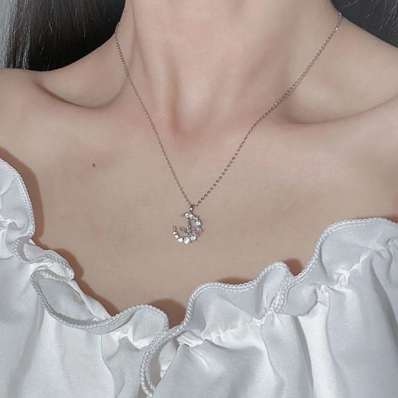 Regalrose 925 Sterling Silver Companion Moon Butterfly Necklace Women's-1