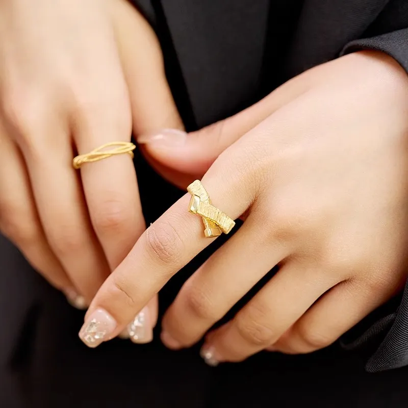 Regalrose S925 Silver plated Gold Rings Women's Silver-4