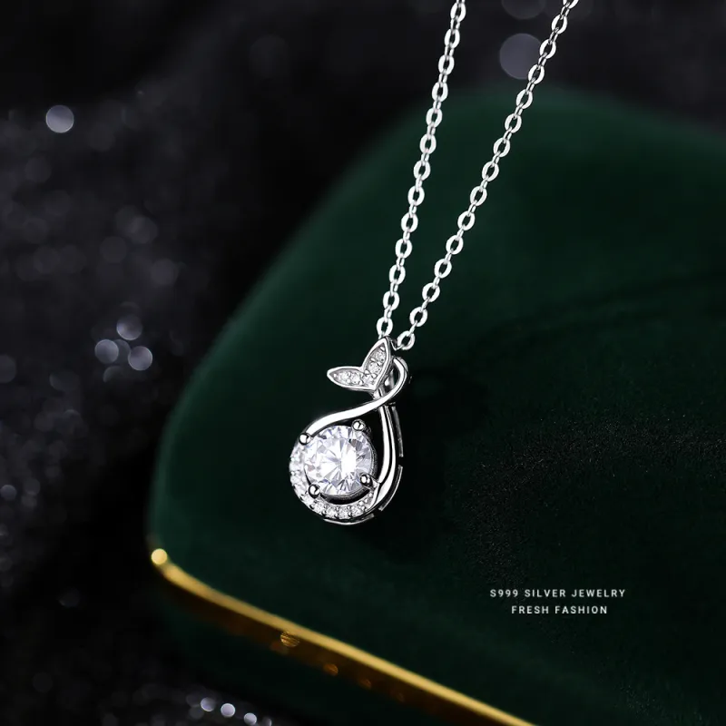 Regalrose 999 Fine Silver Necklaces Women's Silver-5