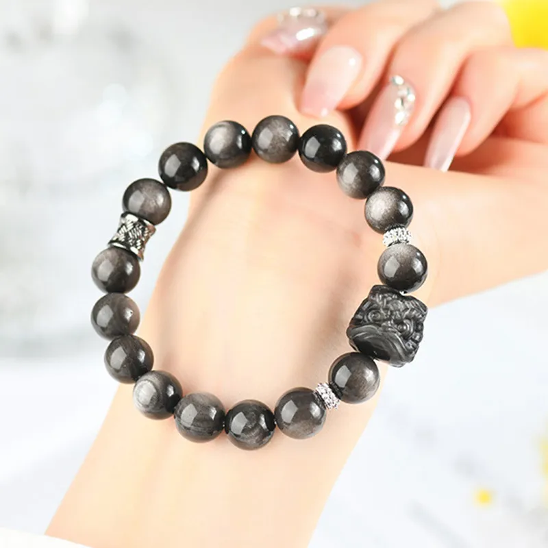 Regalrose Obsidian Bracelets Unisex-2