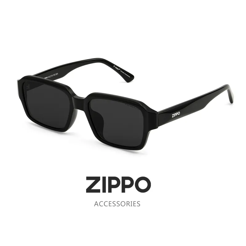 ZIPPO Plate Frame Square Sunglasses Unisex Black Frame With Tea Brown Lens-7
