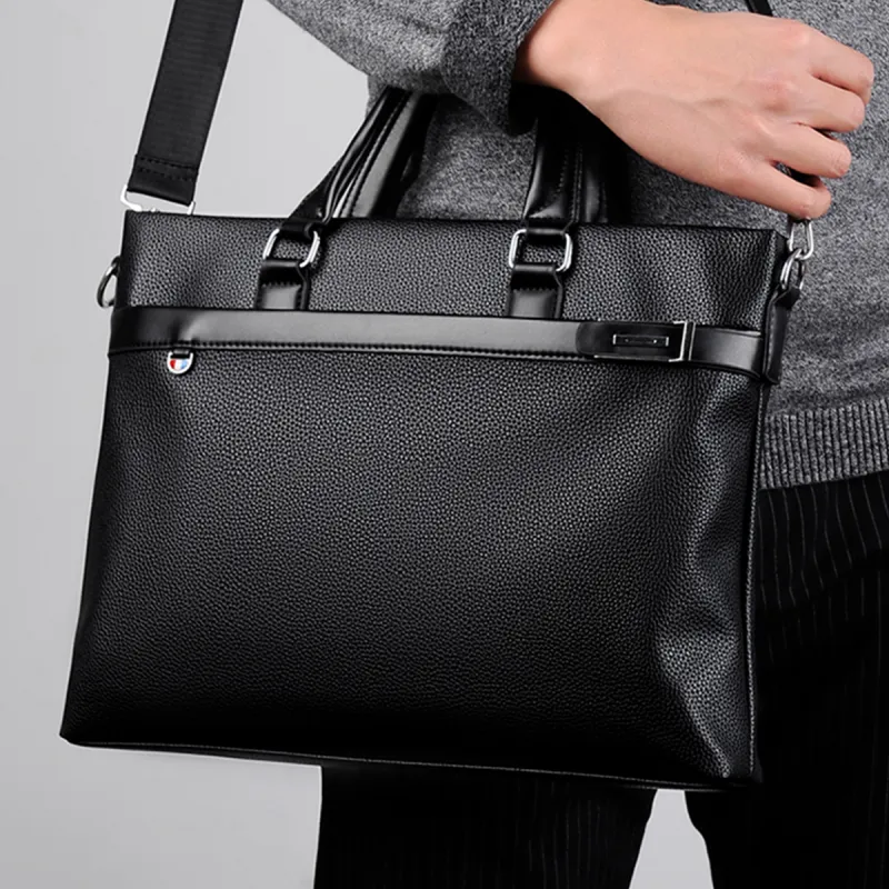 GATOER Abrasion Resistant Material Handbag Regular Men's Black-5