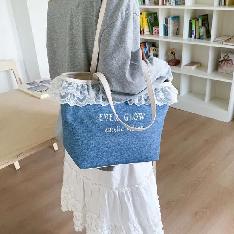 GATOER PU Shoulder Bag Women's Blue/Black/Pink/White-2