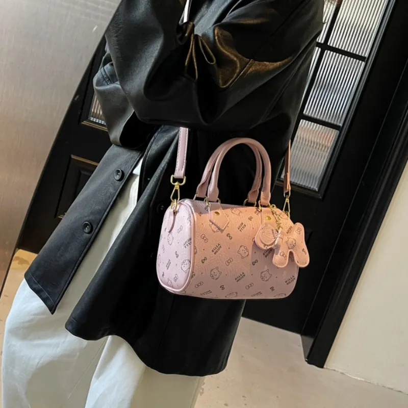 GATOER PU Boston Bag Handbag Women's Ecru/Pink-9
