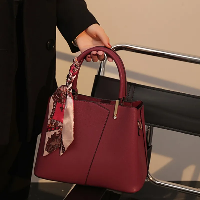 GATOER PU Crossbody One Shoulder Handbag Women's Black/Red-2