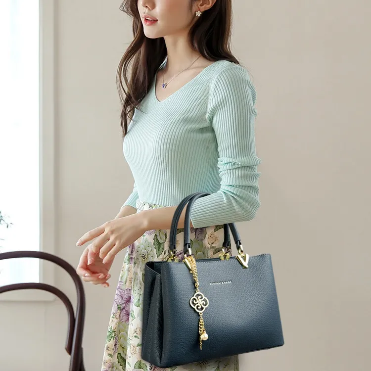 GATOER PU Handbag Regular Women's Beige Apricot/Black/Earth Brown/Haze Blue-14