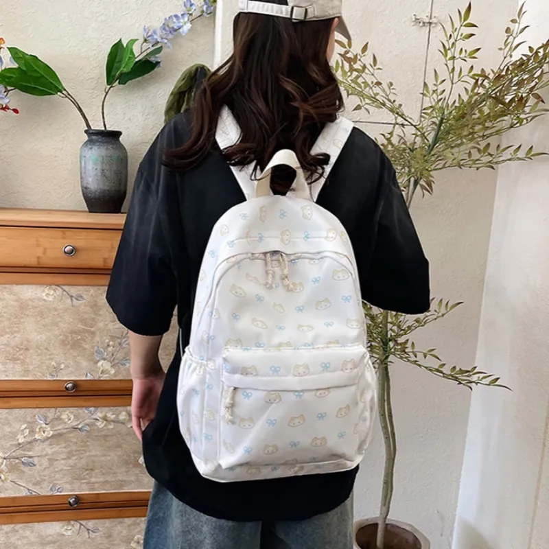 GATOER Nylon Backpack Women's White-1