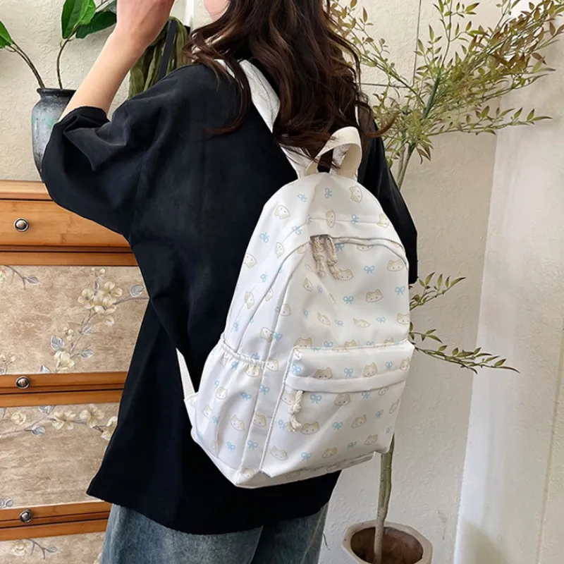 GATOER Nylon Backpack Women's White-2