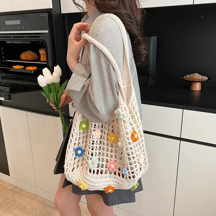 GATOER Chunky Yarn Woven Shoulder Bag Regular Women's Multicolor-2