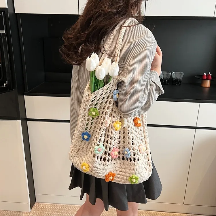 GATOER Chunky Yarn Woven Shoulder Bag Regular Women's Multicolor-1