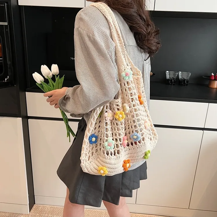 GATOER Chunky Yarn Woven Shoulder Bag Regular Women's Multicolor-3