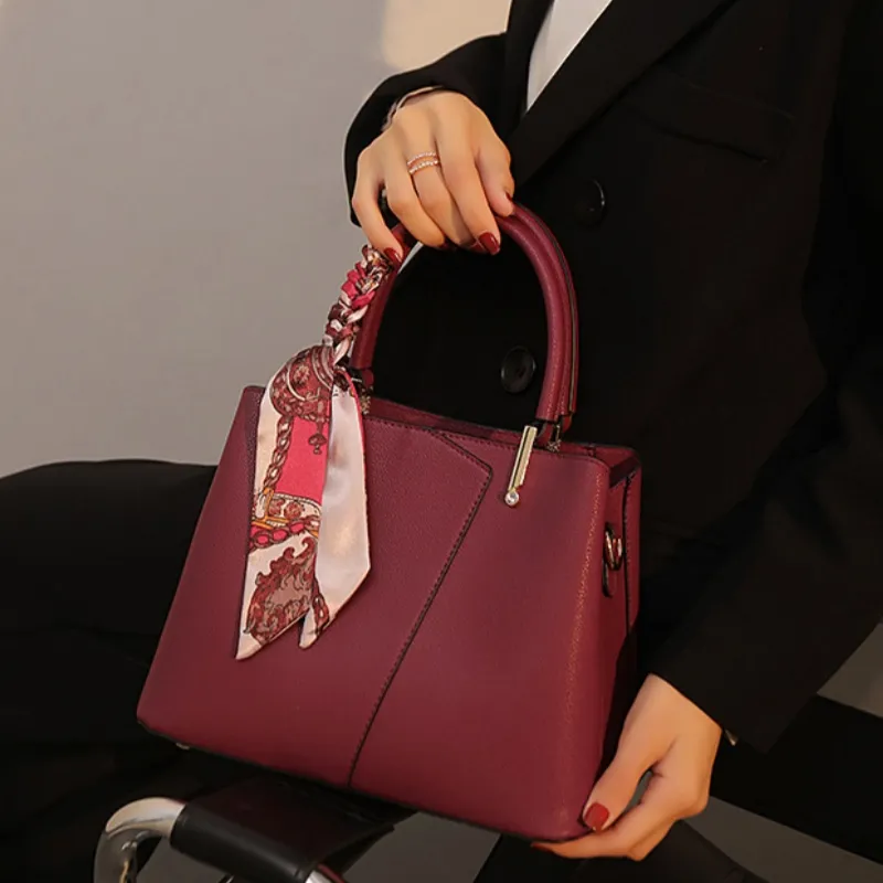 GATOER PU Crossbody One Shoulder Handbag Women's Black/Red-3