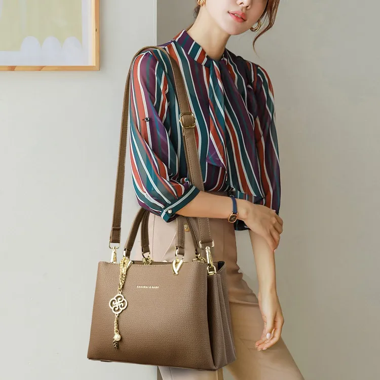GATOER PU Handbag Regular Women's Beige Apricot/Black/Earth Brown/Haze Blue-10