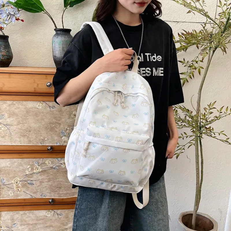 GATOER Nylon Backpack Women's White-4