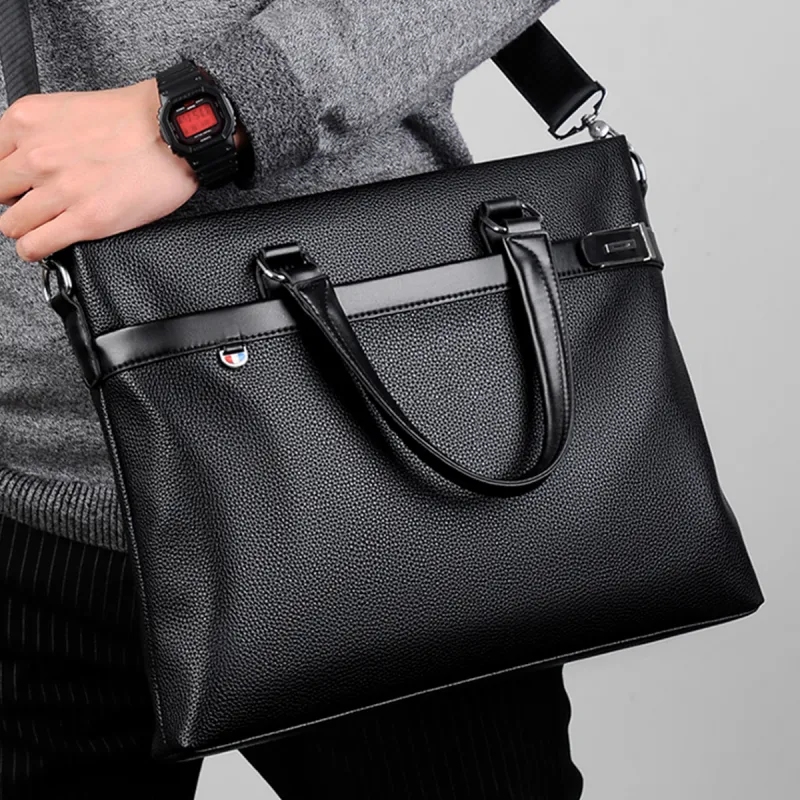 GATOER Abrasion Resistant Material Handbag Regular Men's Black-4