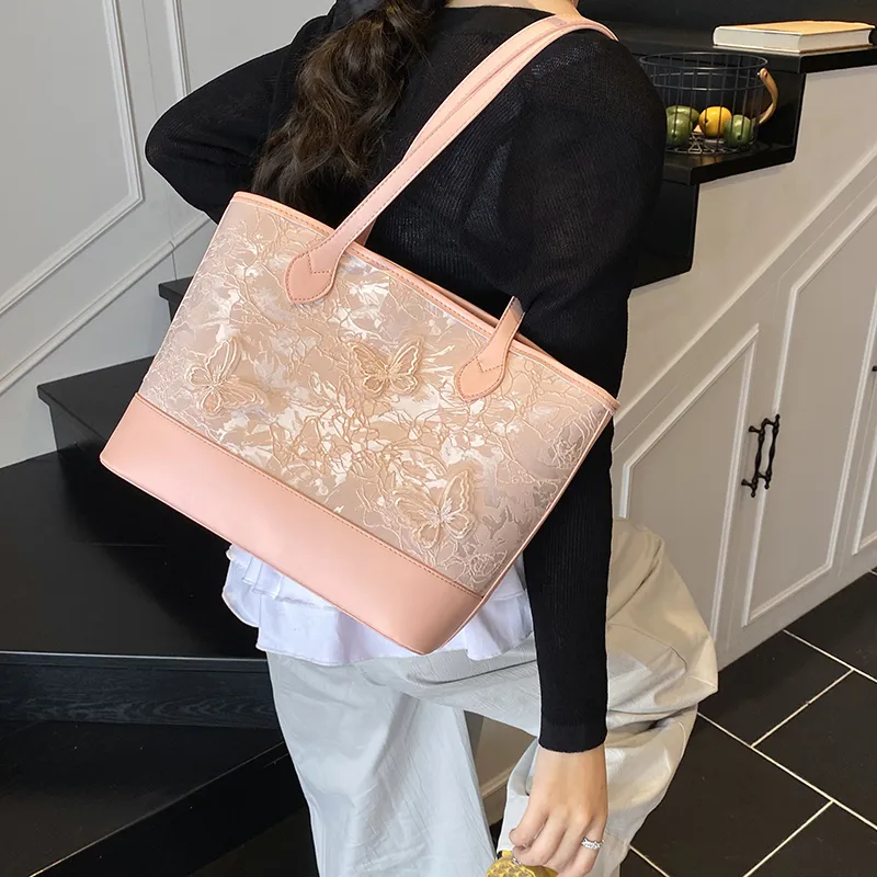 GATOER PU Tote Handbag, Shoulder Bag Women's Brown/Pink/Black-4
