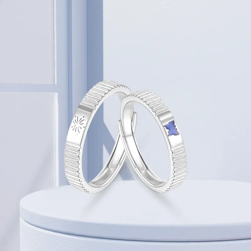 SHOIIIW S999 Fine Silver Couple Rings Unisex-1
