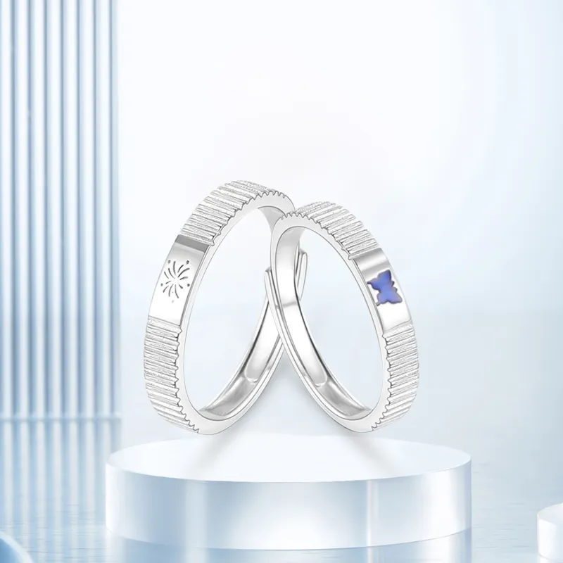 SHOIIIW S999 Fine Silver Couple Rings Unisex-4
