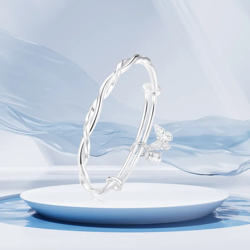 SHOIIIW S999 Silver Bangles Women's-2