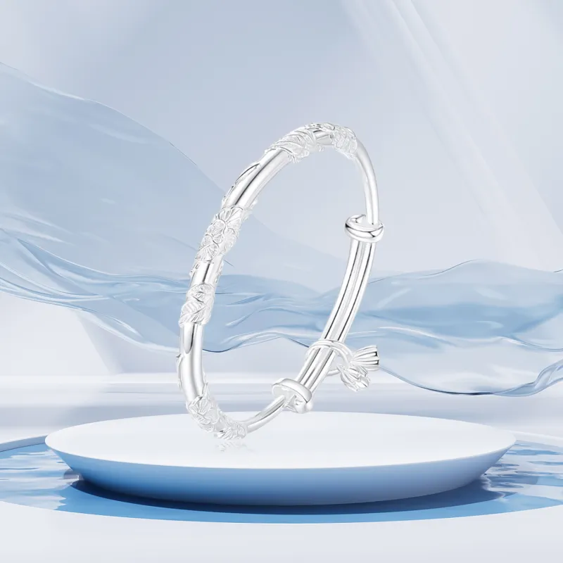 SHOIIIW S 999 Fine Silver Bangles Women's-3