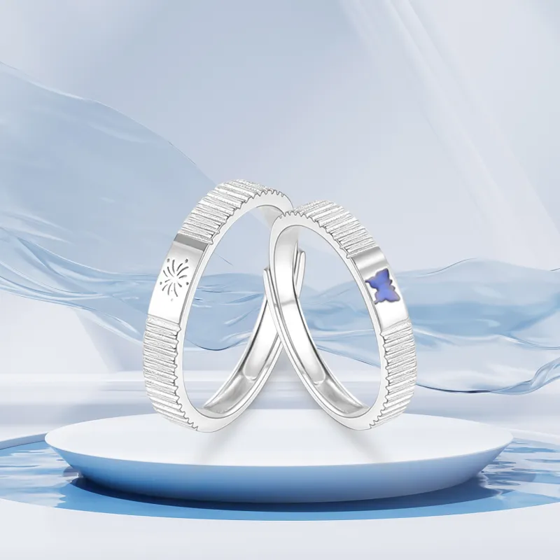 SHOIIIW S999 Fine Silver Couple Rings Unisex-3