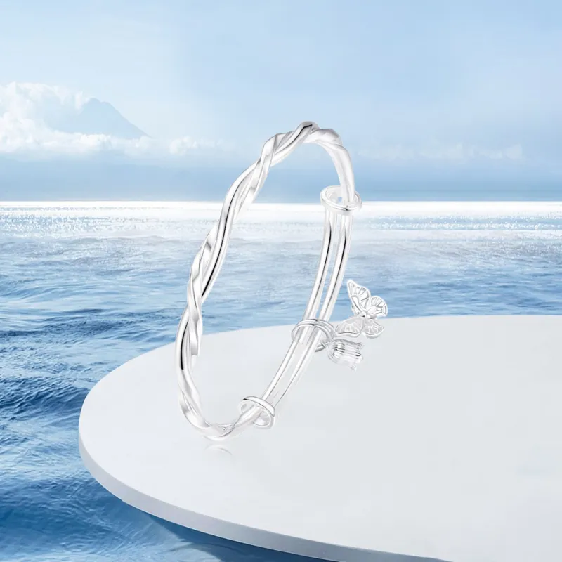 SHOIIIW S999 Silver Bangles Women's-1