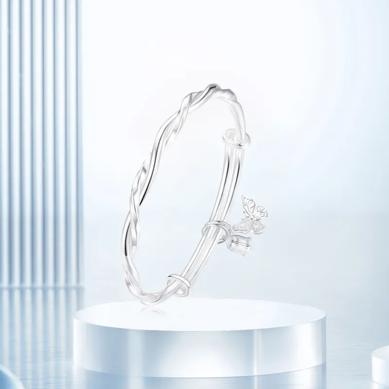 SHOIIIW S999 Silver Bangles Women's-3