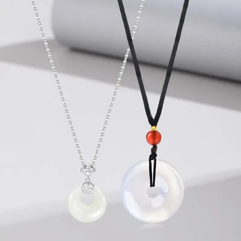MOREL Chalcedony Jade Necklaces Unisex-2