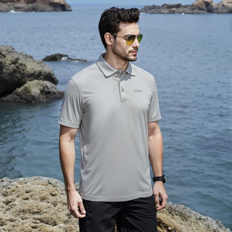 Jeep Polo Shirts Unisex Light Gray-2