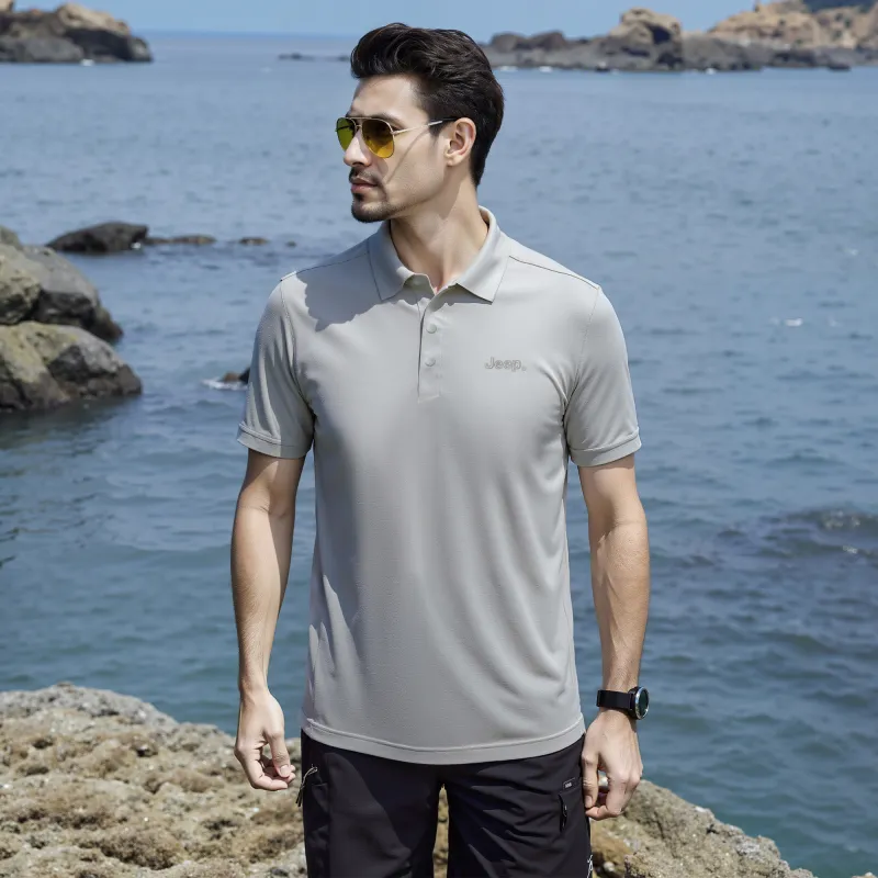 Jeep Polo Shirts Unisex Light Gray-3