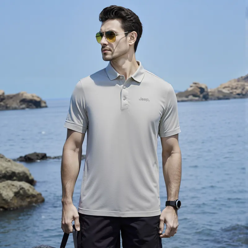 Jeep Polo Shirts Unisex Light Gray-6