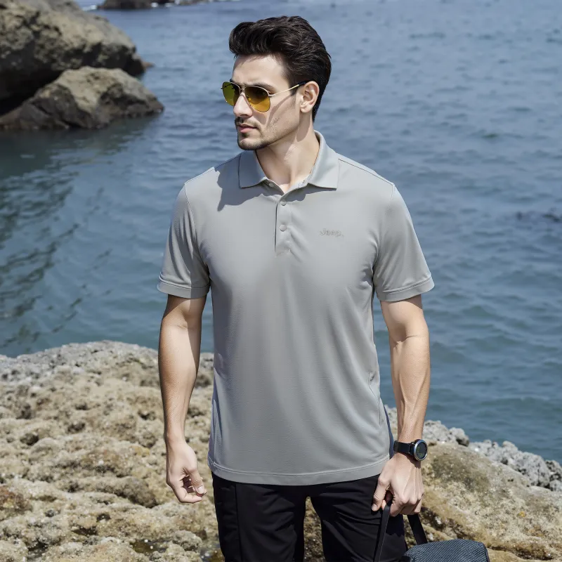 Jeep Polo Shirts Unisex Light Gray-5