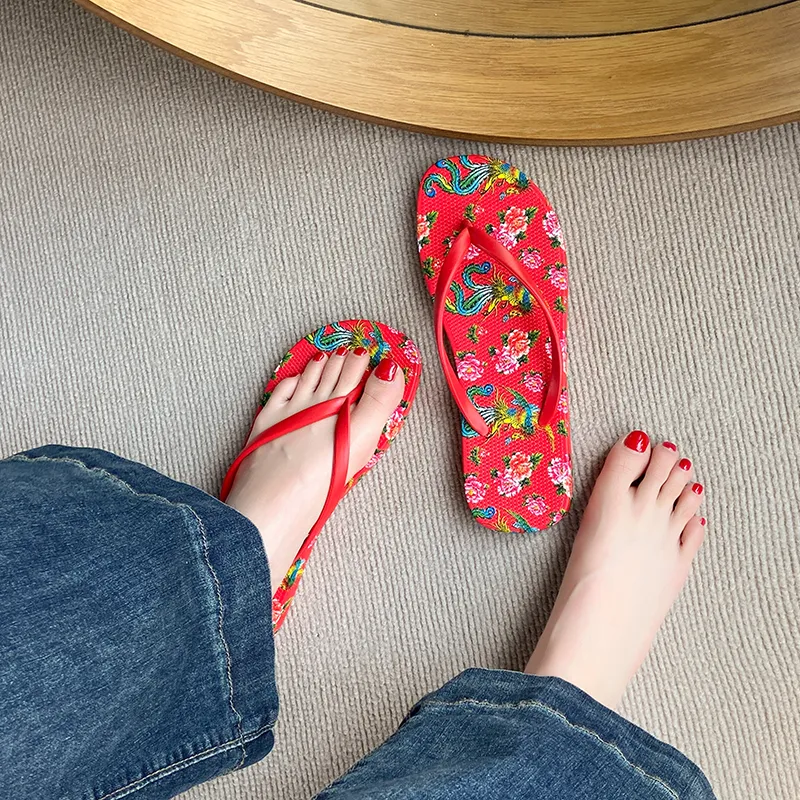 Ailise Sandal Slippers Leopard Print/Rabbit/Large Red Flower-14