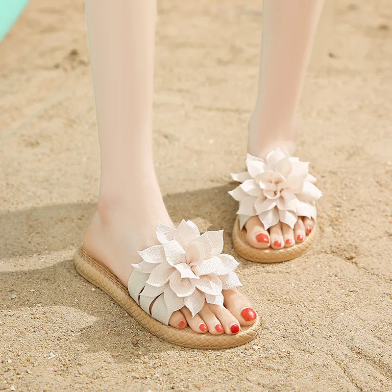 Ailise Sandal Slippers Black/White-5