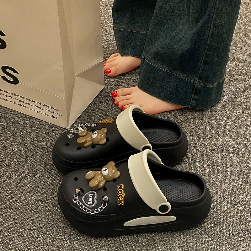 Ailise Sandal Slippers White/Black-7