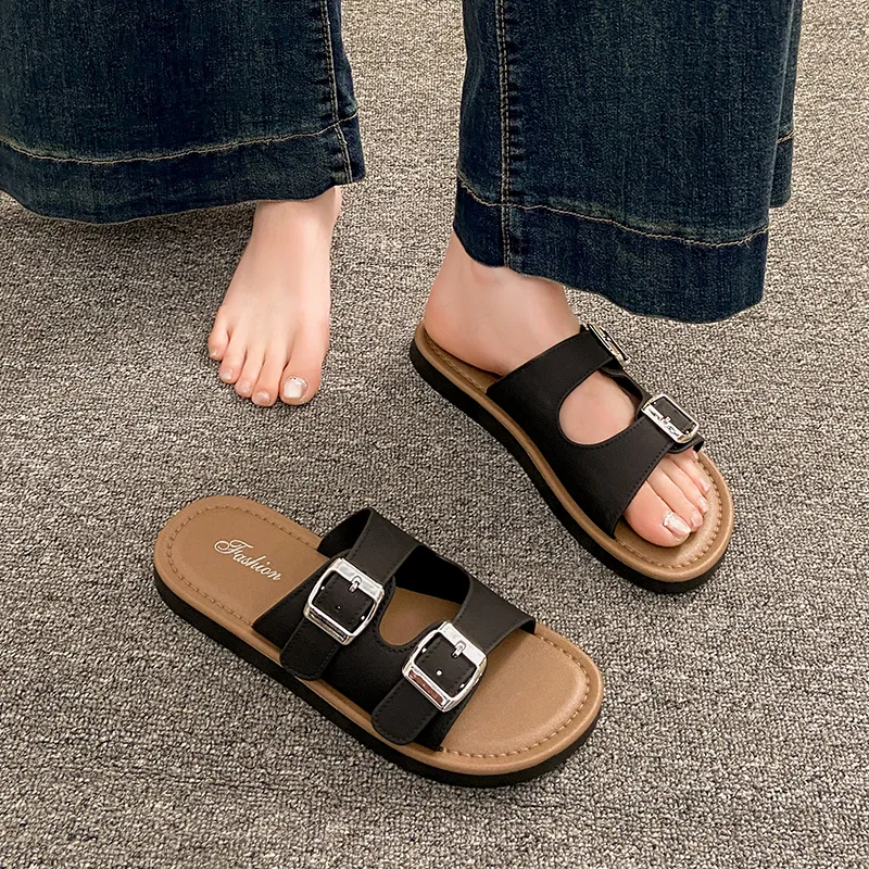 Ailise Sandal Slippers Beige/Black-9