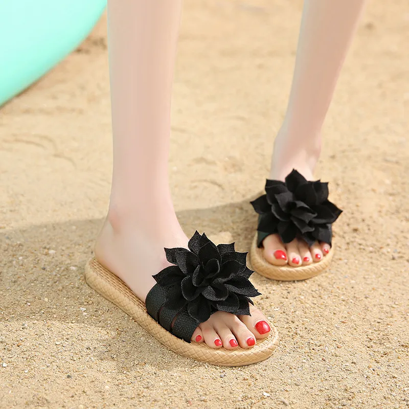 Ailise Sandal Slippers Black/White-1
