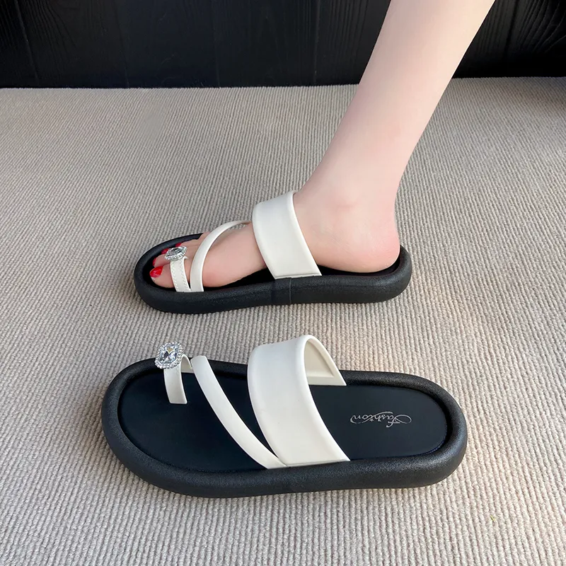 Ailise Sandal Slippers White/Black-4