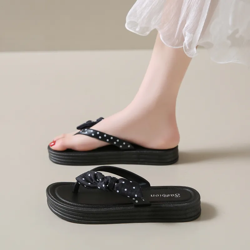 Ailise Sandal Slippers Black/White-3
