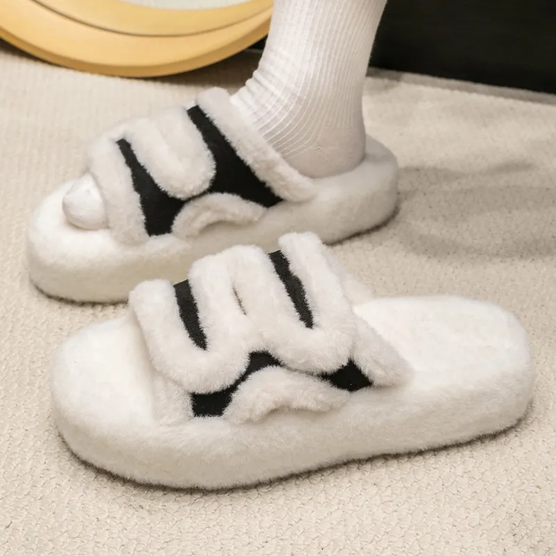 Ailise Cotton Slippers Black/Apricot/Brown/Gray-2