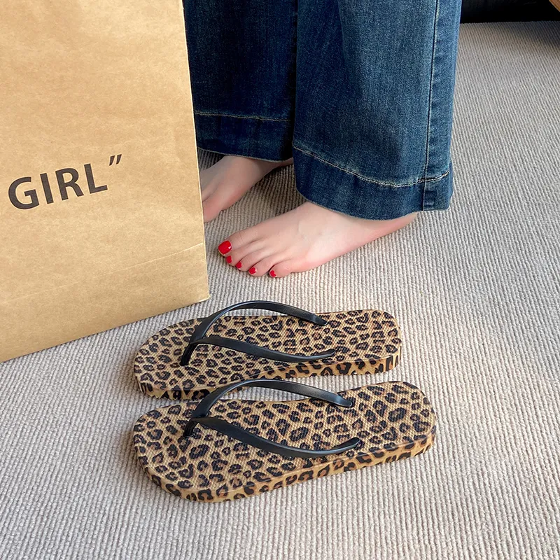 Ailise Sandal Slippers Leopard Print/Rabbit/Large Red Flower-4