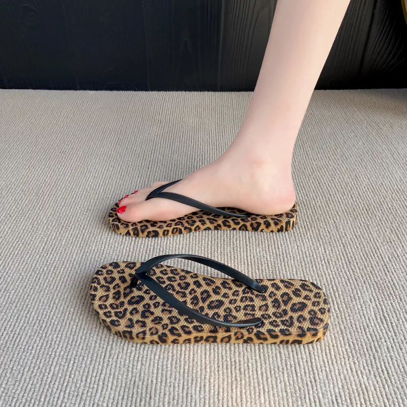 Ailise Sandal Slippers Leopard Print/Rabbit/Large Red Flower-3
