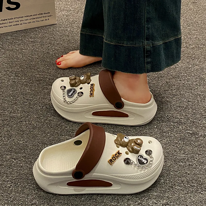 Ailise Sandal Slippers White/Black-2
