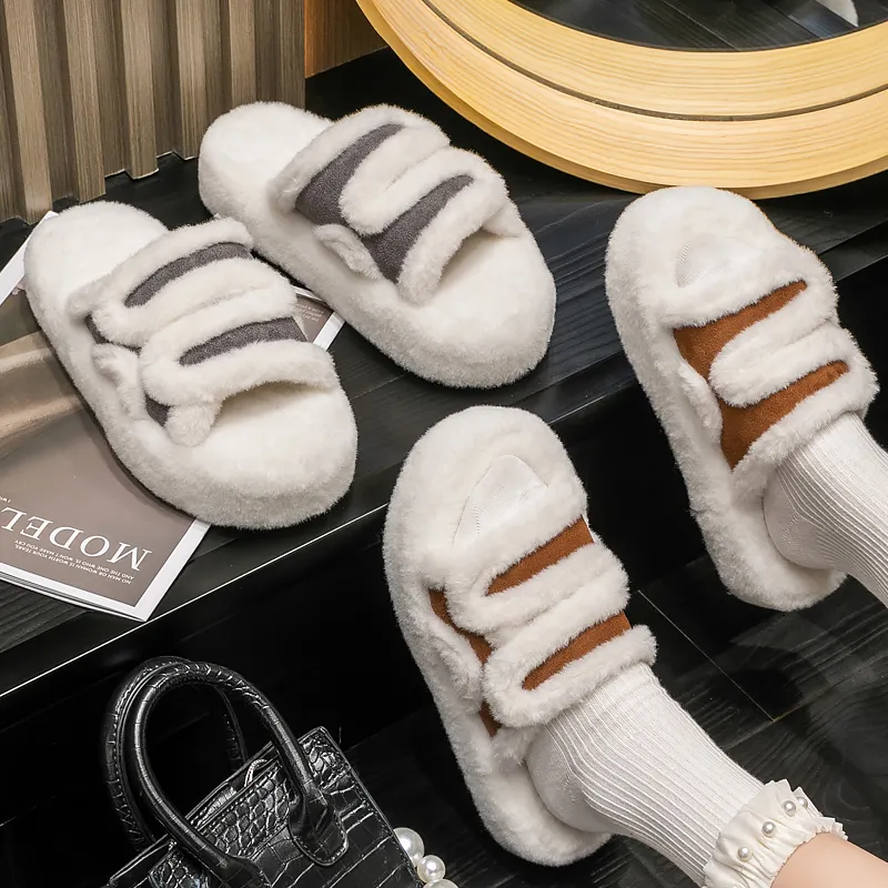 Ailise Cotton Slippers Black/Apricot/Brown/Gray-16
