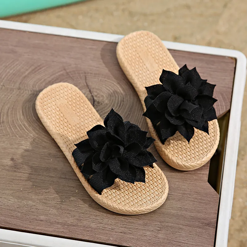Ailise Sandal Slippers Black/White-2