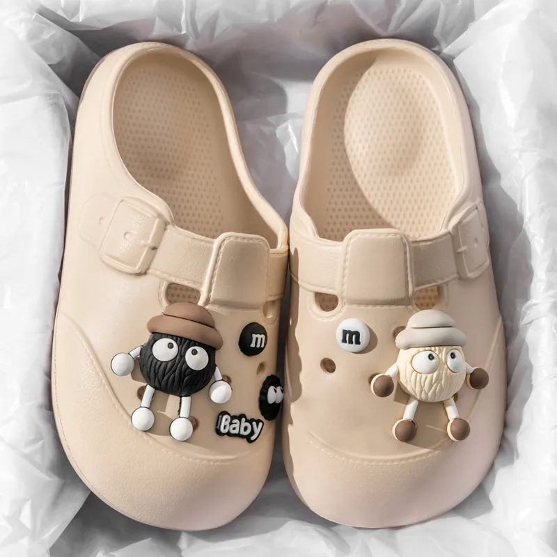 Ailise Sandal Slippers Khaki/White/Black-4
