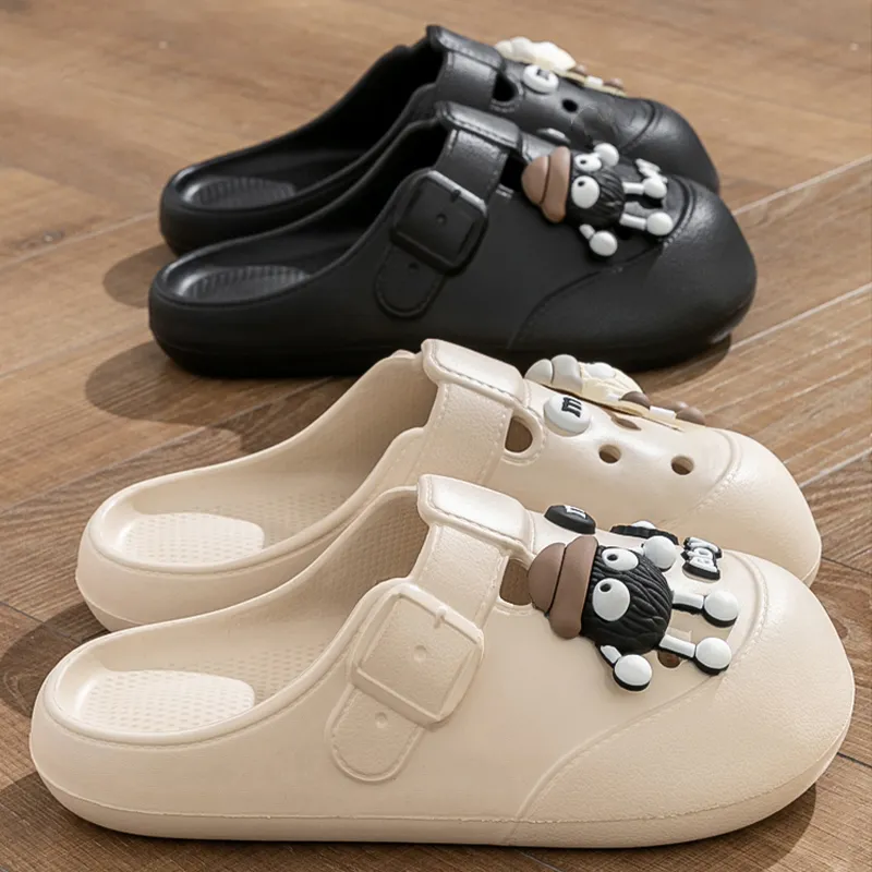 Ailise Sandal Slippers Khaki/White/Black-13