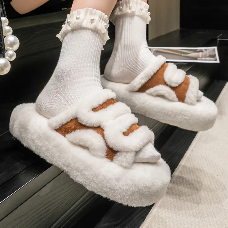 Ailise Cotton Slippers Black/Apricot/Brown/Gray-10