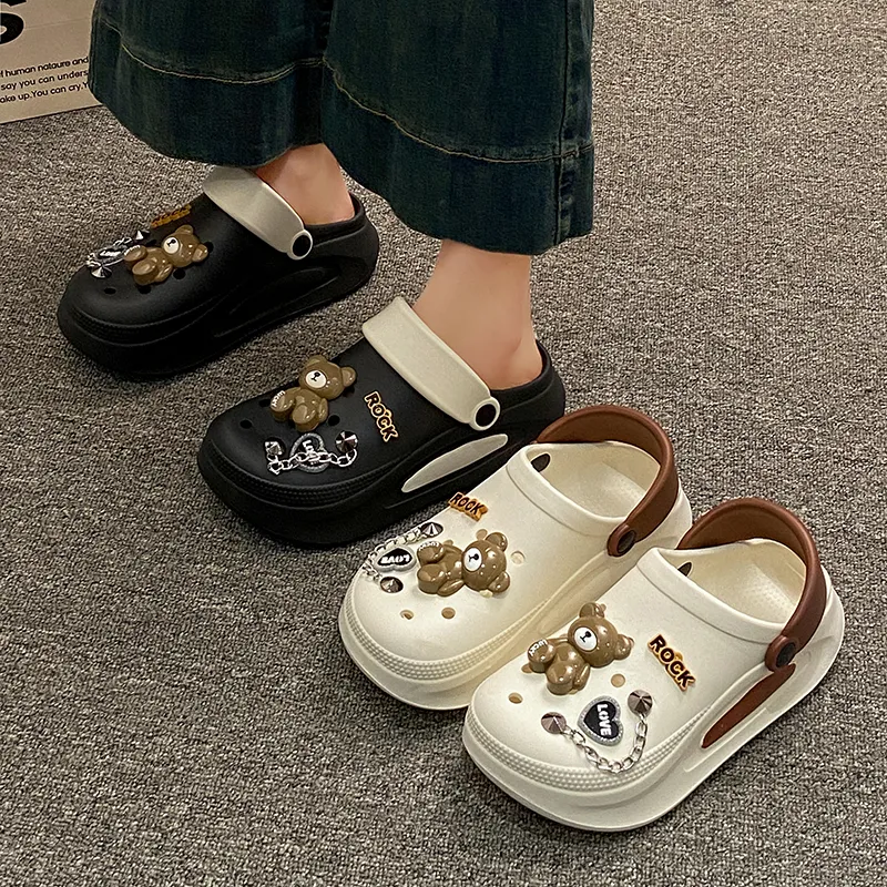 Ailise Sandal Slippers White/Black-4